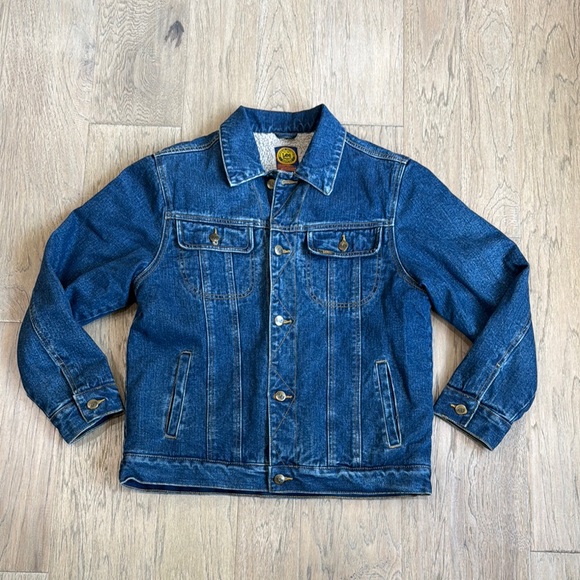 Lee Other - Vintage Lee Shearling Fleece Lined Denim Coat Jean Jacket Size XL